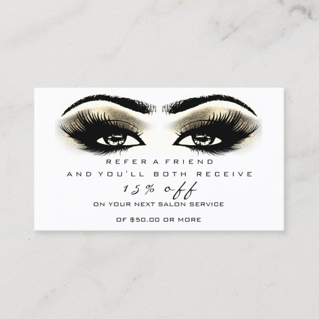 Tarjeta de referencia de salón maquillaje Lash Ojo (Anverso)