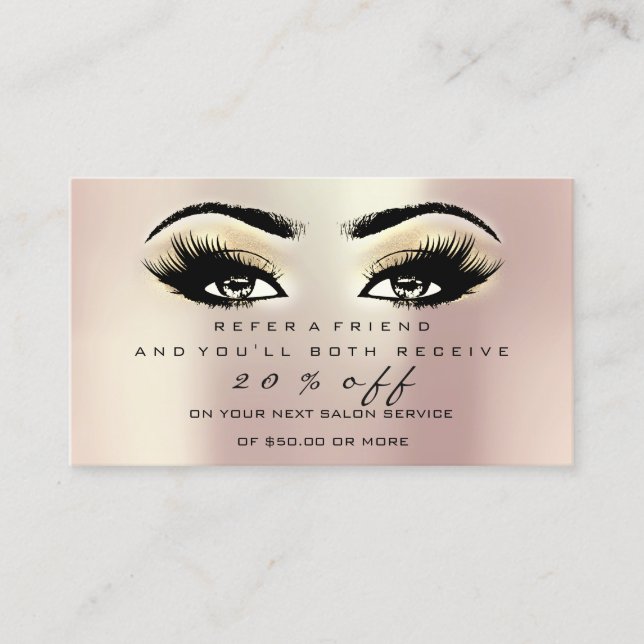 Tarjeta de referencia de salón maquillaje Rosa Cha (Anverso)