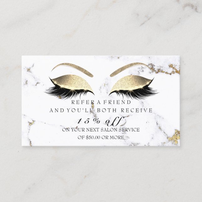 Tarjeta de referencia de salón Marble Ojos de oro (Anverso)