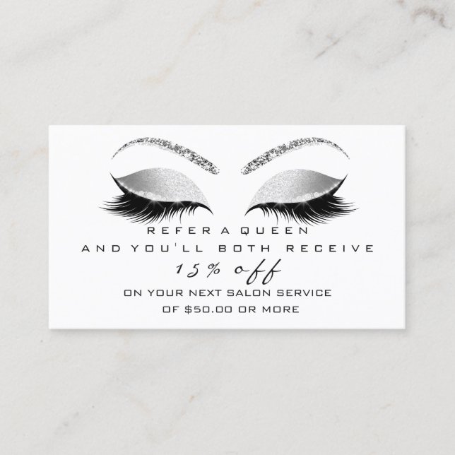 Tarjeta de referencia de salón Plata Láganes Gris  (Anverso)