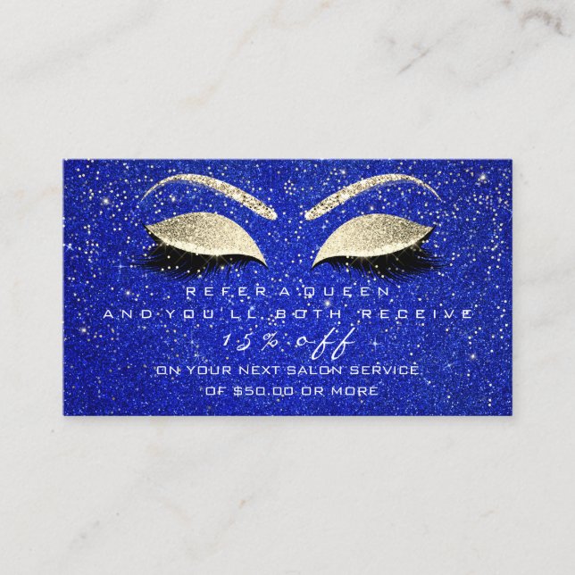 Tarjeta de referencia de salón Skinny Gold Blue La (Anverso)