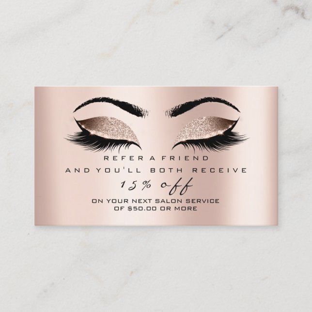 Tarjeta de referencia de salón Skinny Makeup Roza  (Anverso)