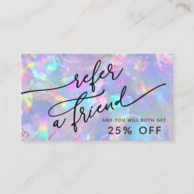 tarjeta de referencia de textura opal (Anverso)