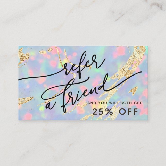 tarjeta de referencia de textura opal de gem (Anverso)