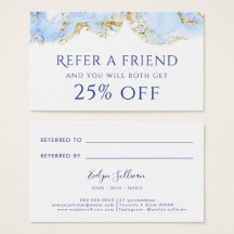 tarjeta de referencia de tinta de mármol azul