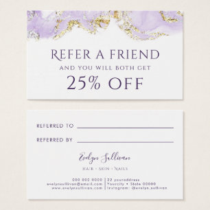 tarjeta de referencia de tinta lavender