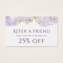 tarjeta de referencia de tinta lavender