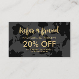 Tarjeta de referencia del salón de texto Black Flo