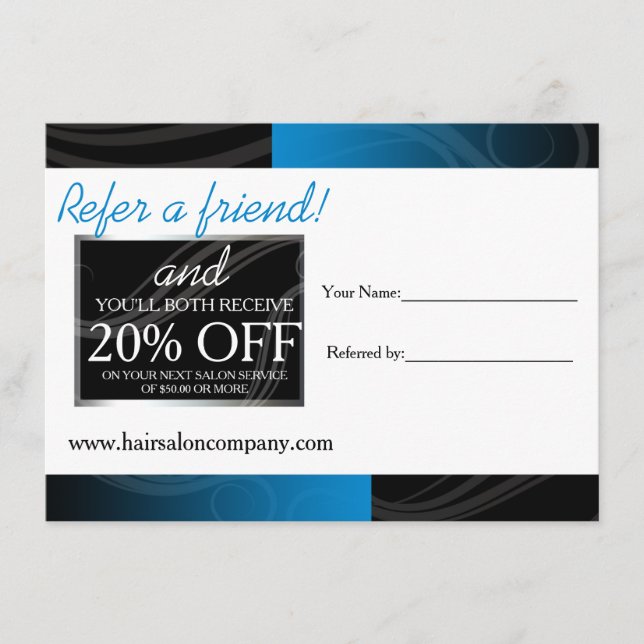 tarjeta de referencia elegante de la peluquería az (Anverso)