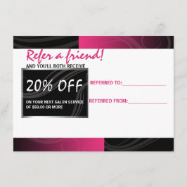 tarjeta de referencia elegante para peluquería o t