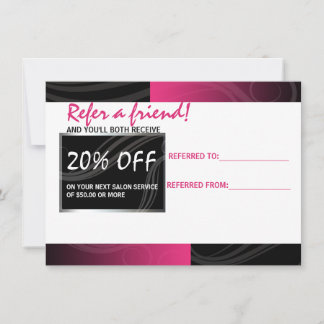 tarjeta de referencia elegante para peluquería o t