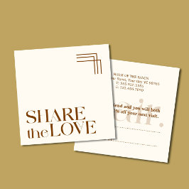 Tarjeta de referencia elegante simple de Boho Brow