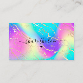 Tarjeta de referencia holográfica iridiscente opal