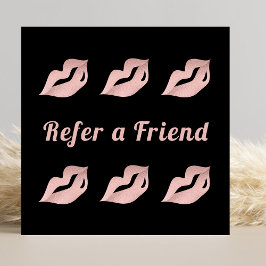 Tarjeta de Referencia Labios Rosa Dorado Glam de L