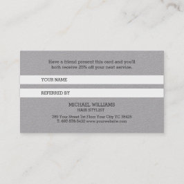 Tarjeta de referencia moderna de monograma negro g