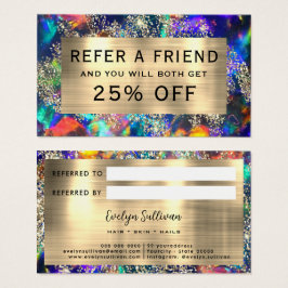 Tarjeta de referencia opal azul para purpurina de