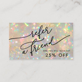 tarjeta de referencia opal brillante