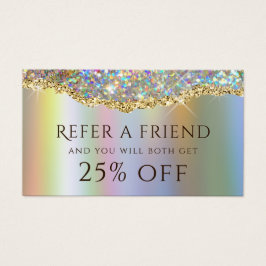 Tarjeta de referencia para purpurinas iridiscentes