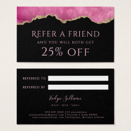 tarjeta de referencia rosa agate