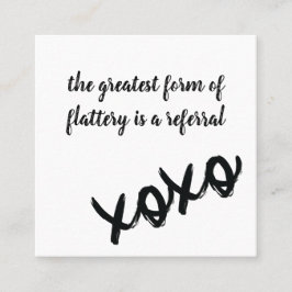 Tarjeta de referencia rosa y blanca de los besos X