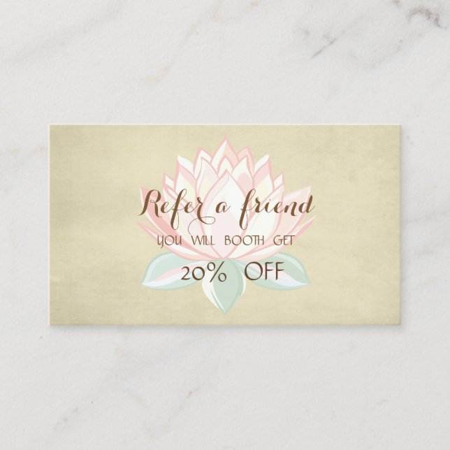 Tarjeta de referencia simple de Lotus para profesi (Anverso)