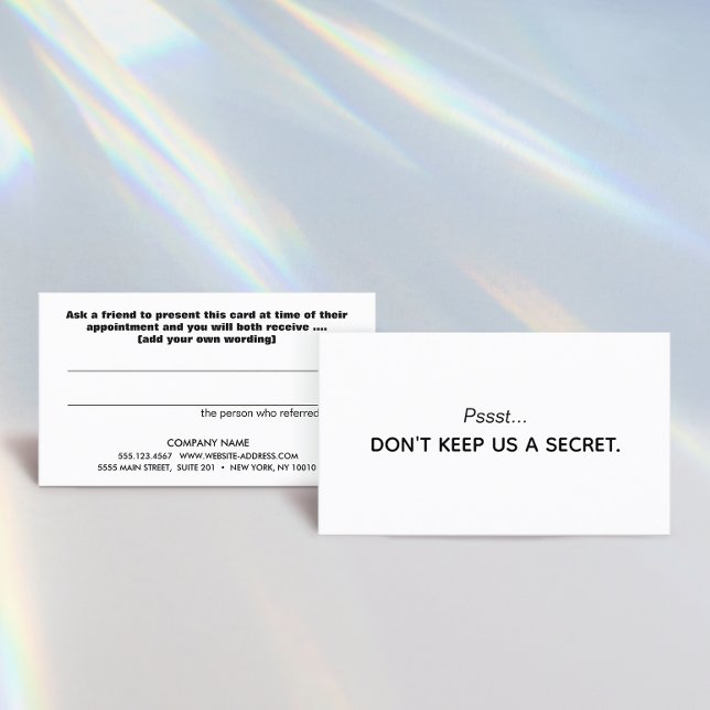 Tarjeta de referencia simple del cliente (Subido por el creador)