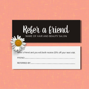 Tarjeta de Referencia Simple Elegante en Blanco y