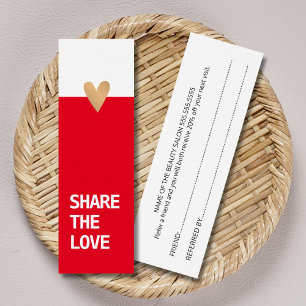 Tarjeta de referencia simple elegante roja blanca