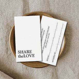 Tarjeta de referencia simple y elegante en blanco