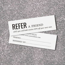 Tarjeta de referencia simple y elegante en blanco