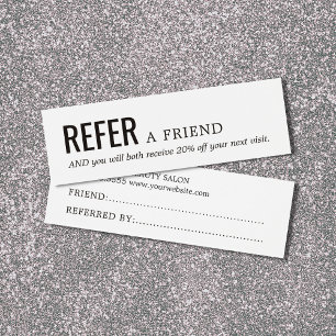 Tarjeta de referencia simple y elegante en blanco