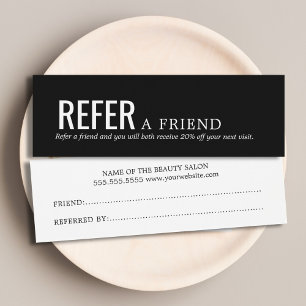 Tarjeta de Referencia Simple y Elegante en Blanco