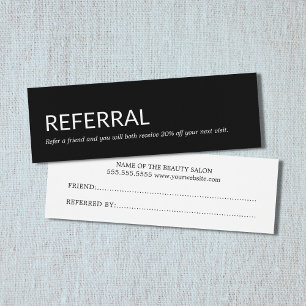 Tarjeta de referencia simple y elegante en blanco