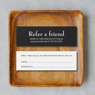 Tarjeta de referencia simple y elegante en blanco