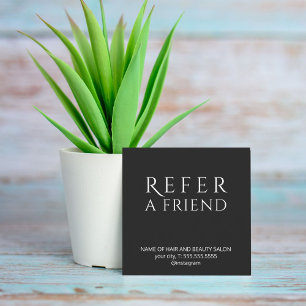 Tarjeta de referencia simple y elegante en blanco 