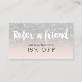 Tarjeta de referencia tipografía moderna plata rub