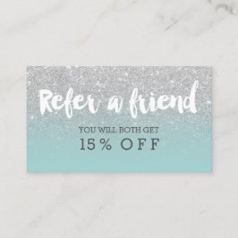 Tarjeta de referencia tipografía moderna plata ver