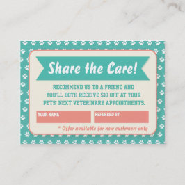 Tarjeta de referencia veterinaria - Personalizable