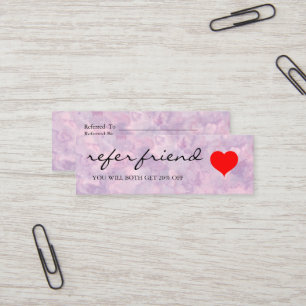 Tarjeta de Referido de Corazón Rojo Minimalista Mo