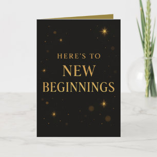 Tarjeta de Reflexión de Año Nuevo - Diseño Negro y