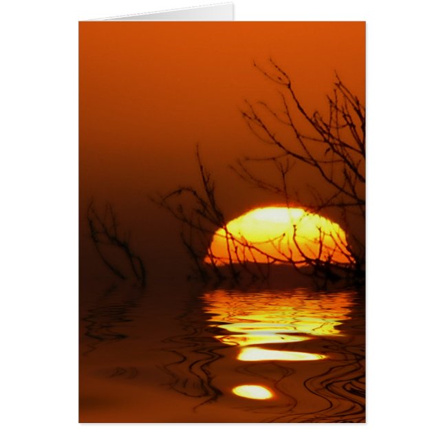 Tarjeta de reflexión de la puesta del sol (Frente)