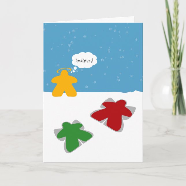 Tarjeta de reflexión Snow Angel Meeples Thoughts (Anverso)