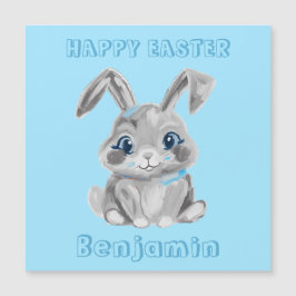 Tarjeta de Refrigerador de nombre azul Easter Bunn