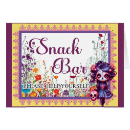 Tarjeta de refrigerio Cute Gothic Garden Sugar Sku