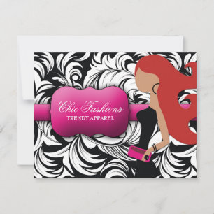 Tarjeta de regalo 311-Fashionista   Cabeza roja