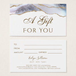 Tarjeta de regalo Agate azul blanco