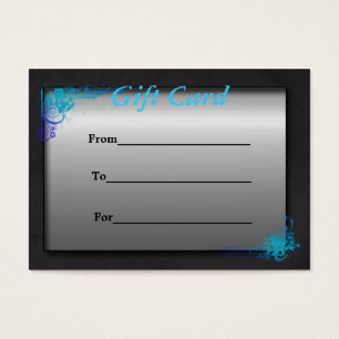 Tarjeta de regalo azul floral de la turquesa del