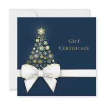 Tarjeta de regalo azul para copos de nieve con arb