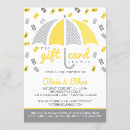 Tarjeta de regalo Baby Shower Invitación, amarillo