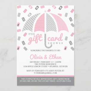 Tarjeta de regalo Baby Shower Invitación, rosa, gr